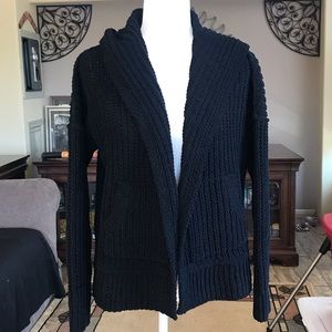 chenille hooded cardigan